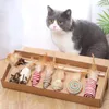 Week Gift Box Cat Toy Feather Bell Mouse Set Wooden Pole Teaser Stick 7 Piece Set 240226