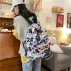 Rucksack, Schultasche, koreanischer Stil, für Schüler der Mittelstufe, Graffiti, lässig, einfach, modisch, große Kapazität
