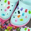 Sko delar tillbehör 50/120 st Candy Bear Childrens CLOG CHARMS Designer Luxury Clips Charm Pines Cogs Fit Jibz Wholesale 22090 Dhzxa