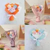 Decorative Flowers Gift For Lovers Colorful Hand Woven Flower Puffs Crochet Artificial Bouquets
