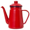 1 1L cafetière en émail de haute qualité verser sur le pichet d'eau de lait pichet théière Barista bouilloire pour cuisinière à gaz et cuisinière à induction Red252A