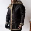 Herren-Winterjacke, Retro-Stil, mit Kapuze, Revers, einreihig, Knopfleiste, warmer Wollmantel mit Taschen, stilvoll 240223