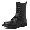 2024 Zwarte trend Outdoor Boots Men's Motorcycle High Top Punk Shoes voor casual lederen enkelman 185's 847