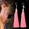 Dangle Earrings SINLEERY Boho Red Blue Pink Tassels Silk For Women Accessoire Plage Femme Gift Earings Fashion Jewelry ES100