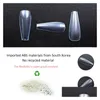 False Nails Nya 500 stycken Ballett Artificial Nails Tips Professional Long Fl er Coffin Fake Nail Gourd Stiletto Manicure Drop Delivery Dhyew