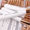 Makeup Brushes Zoreya Quality Bridal Make Up Borsts Professional 22 PCS B Powder Makeup Set White Brush Kit Case Drop Delivery Health Dhajy