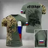 Camiseta masculina vintage bandeira russa 3d impressão t-shirts verão rússia veterano streetwear o-pescoço manga curta camisa solta roupas