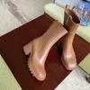 Bottes à talons hauts pour femmes, chaussures de pluie imperméables en PVC pour l'hiver, chaussures à plateforme épaisse