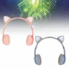 Casque/Casque Bluetooth Haedphone Pliable Oreille de Chat Mignon Casque sans Fil avec Support de Lumière LED Carte Mémoire pour Ordinateur Portable Tablette Téléphone Portable