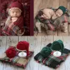 新生児写真服のレッドハット+ラップ+背景毛布3PC/セットスタジオの写真小道具アクセサリークリスマス撮影コスチューム