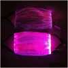 Máscaras de festa moda máscara brilhante com filtro pm2.5 7 cores luminosas led máscaras para festa de natal festival masquerade rave no dr dh0l8