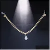 Outros Rave Gota de Água Pingente Cristal Nipple Chain Jóias para Mulheres Não Piercing Y Body Bikini Festival Outfit 221008 Drop Delivery Dhwi0