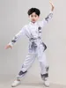 Stage Wear Enfants Style Chinois Traditionnel Wushu Vêtements Enfants Arts Martiaux Uniforme Costume Filles Garçons Performance Costume