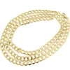 Collier chaîne à maillons cubains creux pour hommes en or jaune 14 carats 6 50 mm 16-30 pouces246M