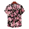 Men's T-Shirts Hawaiian linen shirt mens shirt luxury brand mens T-shirt mens free delivery mens clothing fashion Tiki Blouses Social J240228