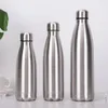 Water Bottles 500/750/1000ml Sports Bottle Food Grade Stainless Steel Single Wall Leakproof Vacuum Cup Cold