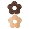 Table Mats Cup Simple Appearance Heat Insulation Wood Creative Drink Placemat Lovely Flower Shape