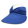 Cappelli a tesa larga Moda per adulti Anti-UV Cappellini da viaggio ad asciugatura rapida Cappello con visiera grande per donna Cappellino da spiaggia con top cavo