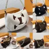 Velvet Winter style Womens shoulder bag Designer Bag Moon Shoulder Lambswool Shearing Leather Strap Pouch Handbag