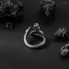 Küme halkaları vintage yılan erkekler için ayarlanabilir açılış halkası kadınlar abartılı kişilik hayvan hayvan stereoskopik mücevherler hediye