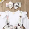 Kleidung Sets CitgeeFall Herbst Infant Baby Mädchen Kleidung Langarm Weiß Tops Strampler Blume Bib Shorts Outfit Frühling Set