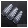 False Nails Nya 500 stycken Ballett Artificial Nails Tips Professional Long Fl er Coffin Fake Nail Gourd Stiletto Manicure Drop Delivery Dhyew