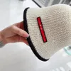 ファッションストローハットデザイナーバケツ帽子のためのビーチ旅行サンハット夏の通気帽子3色