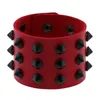 Bracelets à maillons en cuir végétalien, Punk, large bouton-pression, pour hommes et femmes, brassard gothique Emo Rock