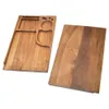 Honeypuff Square Shape Wood Rolling Tray Cigarett Tobak Herb Grinder Trays Handgjorda rullfack