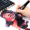 Markörer 8012 Markörer Alkohol Filt Pen Manga Sketching Markers Dual Brush Art School Supplies Ritning Set School Art Supplies