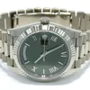 Luxury BP Factory 3235 Automatisk rörelse högkvalitativ 40mm Dagdatum 228239 18K White Gold Green Roman Dial Men's Watch med Original Box