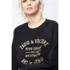 새로운 Zadig Voltaire 여성 디자이너 스웨트 셔츠 패션 블랙 클래식 편지 자수면 흰색 느슨한 풀오버 점퍼 스웨터 Q3