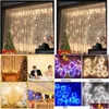 LED-Lichterketten, USB-LED-Vorhang-Lichterketten, Girlanden-Fernbedienung, für Weihnachten, Ramadan, Gartendekoration im Freien, Dr. Dhgux