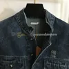 Stand Collar Denim Jacket Kvinnliga bokstäver broderad kappa vintage stil jean ytterkläder lyxjackor