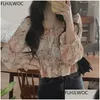 Camicette da donna magliette femminili giapponesi ragazze corea chic tops busas moda flhjlwoc design corto raccolto peplo stampa floreale sexy off s dh7jn