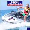 Autres autocollants décoratifs DHS 10pcs / lot 3x9 pouces Trump 2024 Élection générale des États-Unis Drapeaux de pare-chocs de voiture Maison Fenêtre Ordinateur portable Décalcomanie Take Ame Dhrnx