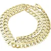 Collier chaîne à maillons cubains creux en or jaune 10 carats pour hommes, 8 mm, 24 pouces, 324t