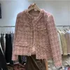 Womens Jacket Autumn Tweed Small Spragrance Coat Short Fashion Advanced Advanced Advanced Advanced Tops Cardigan C29 240226