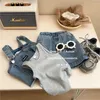 Kledingsets Meisje Zomer Meisjes Mode Kinderoutfit Koreaanse versie Denim Bandrok Voering 3-delige set Kleding