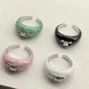 2024 Anello stilista nuovo 18k oro argento Colore caramella Anelli smaltati per la moda Uomo Donna amante fidanzamento Coppia regolabile Anello regalo gioielli di alta qualità