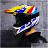 Motorcycle Helmets Off Road Helmet For Men And Womens Cool Electric Vehicle Rally Mountain Speed Descent Fly Ered Off-Road All Year Dhcrq