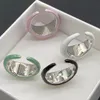 Anneaux Nouveau créateur de mode bague or argent multicolore émail anneaux pour la mode hommes femmes amant fiançailles réglable Couple bague de haute qualité bijoux cadeau