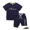 Clothing Sets New Fashion Children Baby Summer Clothes Sets Boys T-Shirt Tops Dstring Shorts Casual Sportwear Outfits Drop Delivery Ba Otfw4