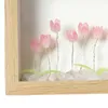 Luzes da noite lâmpada de mesa cabeceira simulação floral po quadro lâmpadas madeira diy flores