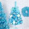 Decorações de Natal Árvores 60cm Azul Rosa Decoração de Festa Grande Bowknot com Bolas PVC Ferro Fio Feliz Ano