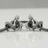 Lösa ädelstenar 925 Sterling Silver Ice Fire Dragon Charm Bead Jewelry Making European Troll 3.0mm Armband