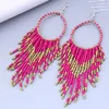 Dangle Oorbellen Boho Handgemaakte Kralen Lange Kwast Hanger Drop Earring Voor Vrouwen Feest Strand Etnische Sieraden Accessoires Geschenken