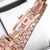 Luxury Men's Watch Master Rose Gold rostfritt stål Fodral fast färg Ratten Kör andra rörelse Bock Buckle 41mm