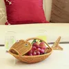 Ensembles de vaisselle Panier de rangement Conteneurs pour pain Snack Légumes Plastique Bureau Fruits Imitation Rotin Divers Support Pratique