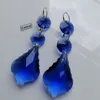 Żyrandol Crystal Camal 2pcs Blue 38 mm w kształcie krople wispy z koralikami Octagon Suncatcher Garland Lighting części ślubne